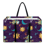 Cute Cartoon Pisces Pattern Print Utility Tote Bag