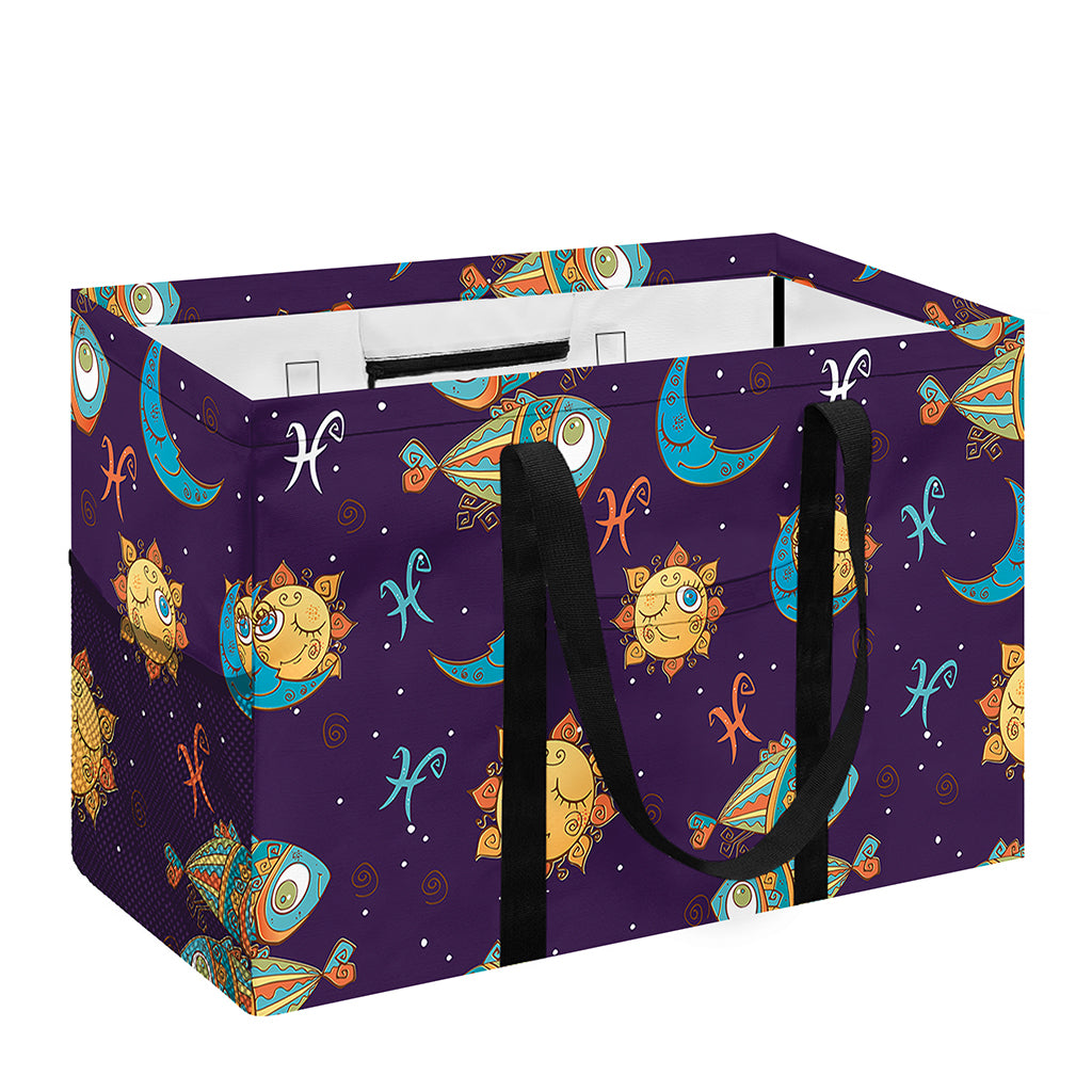 Cute Cartoon Pisces Pattern Print Utility Tote Bag