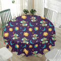Cute Cartoon Pisces Pattern Print Waterproof Round Tablecloth