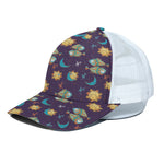 Cute Cartoon Pisces Pattern Print White Mesh Trucker Cap