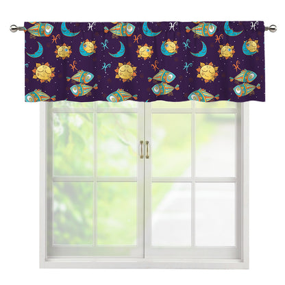 Cute Cartoon Pisces Pattern Print Window Valance