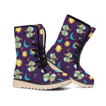 Cute Cartoon Pisces Pattern Print Winter Boots