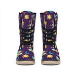 Cute Cartoon Pisces Pattern Print Winter Boots
