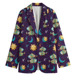 Cute Cartoon Pisces Pattern Print Women's Blazer