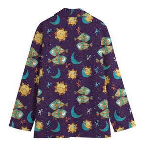 Cute Cartoon Pisces Pattern Print Women's Blazer