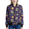 Cute Cartoon Pisces Pattern Print Women's Bomber Jacket