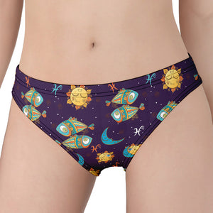 Cute Cartoon Pisces Pattern Print Women's Panties