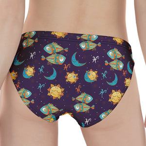 Cute Cartoon Pisces Pattern Print Women's Panties