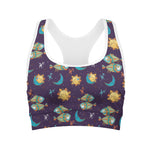 Cute Cartoon Pisces Pattern Print Women's Sports Bra