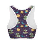 Cute Cartoon Pisces Pattern Print Women's Sports Bra
