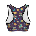 Cute Cartoon Pisces Pattern Print Women's Sports Bra
