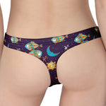 Cute Cartoon Pisces Pattern Print Women's Thong