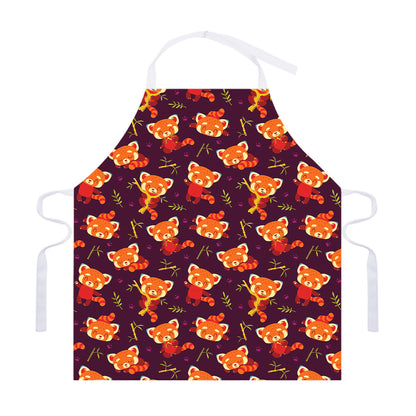 Cute Cartoon Red Panda Pattern Print Adjustable Apron