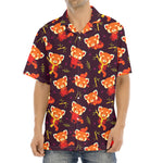 Cute Cartoon Red Panda Pattern Print Aloha Shirt