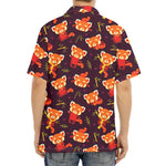 Cute Cartoon Red Panda Pattern Print Aloha Shirt