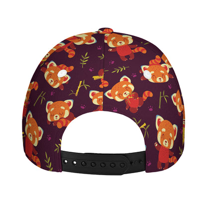 Cute Cartoon Red Panda Pattern Print Baseball Cap