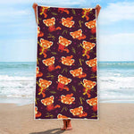 Cute Cartoon Red Panda Pattern Print Beach Towel