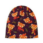 Cute Cartoon Red Panda Pattern Print Beanie