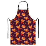 Cute Cartoon Red Panda Pattern Print Bib Apron With Pocket