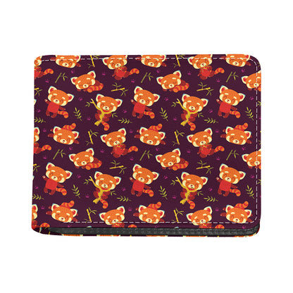 Cute Cartoon Red Panda Pattern Print Bifold Wallet