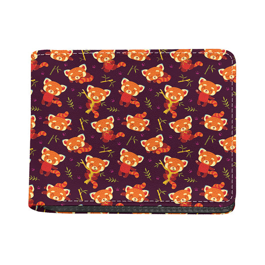Cute Cartoon Red Panda Pattern Print Bifold Wallet