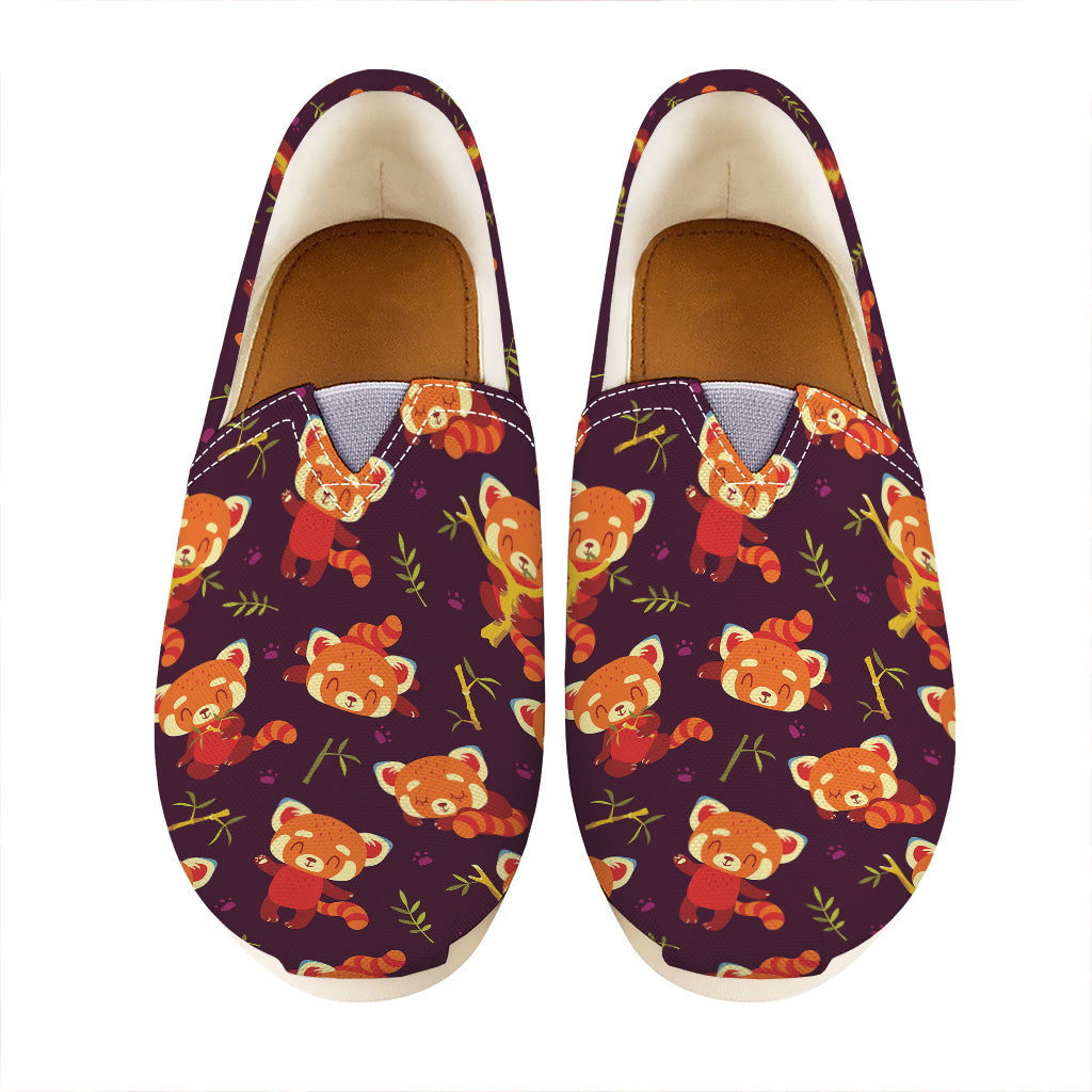 Cute Cartoon Red Panda Pattern Print Casual Shoes