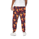 Cute Cartoon Red Panda Pattern Print Cotton Pants