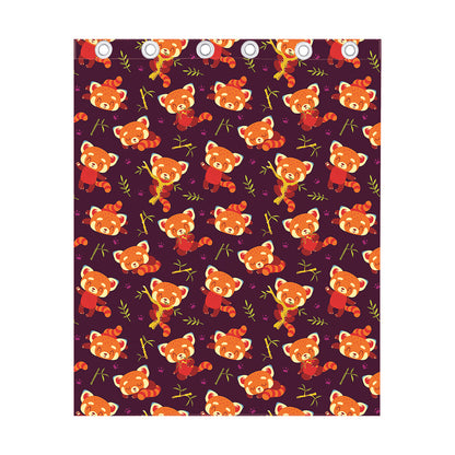 Cute Cartoon Red Panda Pattern Print Curtain