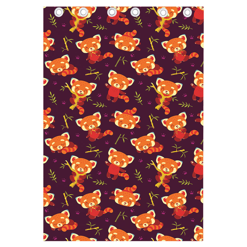 Cute Cartoon Red Panda Pattern Print Curtain