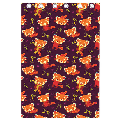 Cute Cartoon Red Panda Pattern Print Curtain