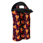 Cute Cartoon Red Panda Pattern Print Double Neoprene Wine Tote