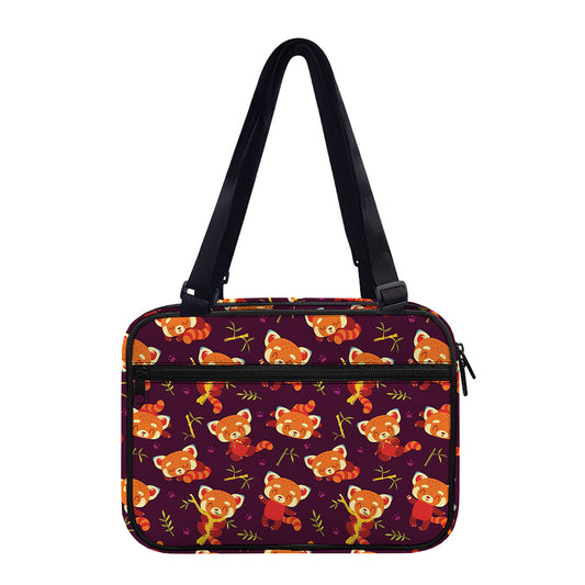 Cute Cartoon Red Panda Pattern Print Double Strap Bible Bag