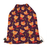 Cute Cartoon Red Panda Pattern Print Drawstring Bag