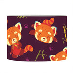 Cute Cartoon Red Panda Pattern Print Drum Lamp Shade