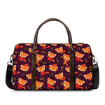 Cute Cartoon Red Panda Pattern Print Duffle Bag