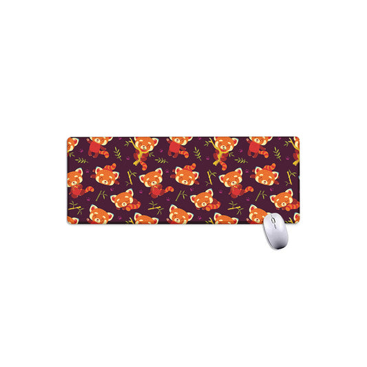 Cute Cartoon Red Panda Pattern Print Extended Mouse Pad