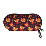 Cute Cartoon Red Panda Pattern Print Glasses Case