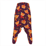 Cute Cartoon Red Panda Pattern Print Hammer Pants