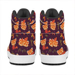 Cute Cartoon Red Panda Pattern Print High Top Leather Sneakers
