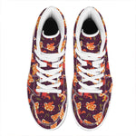 Cute Cartoon Red Panda Pattern Print High Top Leather Sneakers