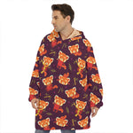 Cute Cartoon Red Panda Pattern Print Hoodie Blanket