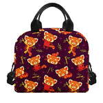 Cute Cartoon Red Panda Pattern Print Insulated Lunch Bag