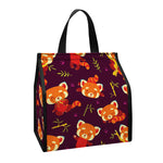 Cute Cartoon Red Panda Pattern Print Insulated Lunch Tote