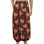 Cute Cartoon Red Panda Pattern Print Lantern Pants