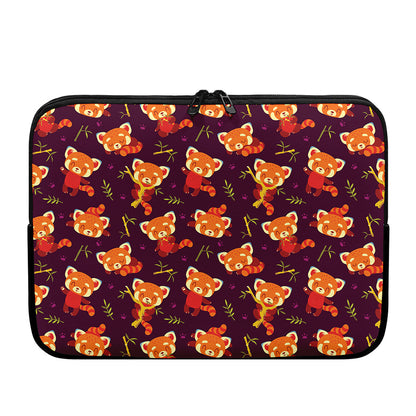 Cute Cartoon Red Panda Pattern Print Laptop Sleeve
