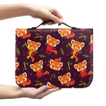 Cute Cartoon Red Panda Pattern Print Leather Bible Cover