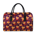 Cute Cartoon Red Panda Pattern Print Leather Duffel Bag