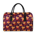 Cute Cartoon Red Panda Pattern Print Leather Duffle Bag