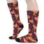 Cute Cartoon Red Panda Pattern Print Long Socks