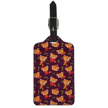 Cute Cartoon Red Panda Pattern Print Luggage Tag